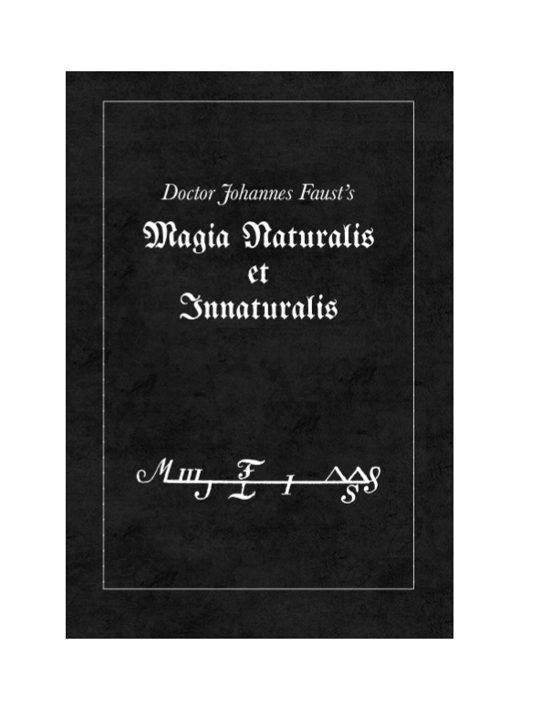 Faust Magia Naturalis et Innaturalis